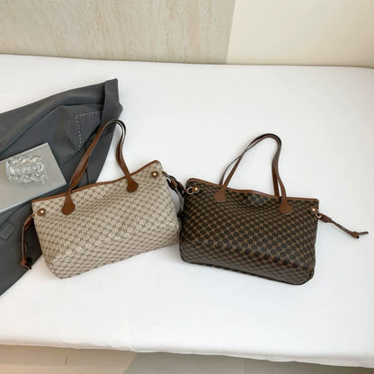 Bolsa Feminina 2025 Nova Moda e Estilosa Estampada Bolsa de Ombro Bolsa de Mão Bolsa de Trabalho Grande Capacidade Sacola