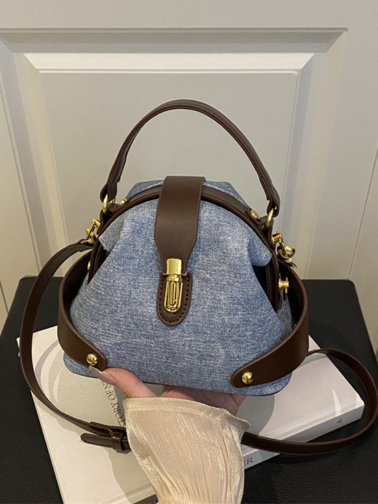 Bolsas femininas de luxo transfronteiriças 2026: Nova tendência, bolsa de mão e transversal versátil e moderna com textura simples e alça de ombro.