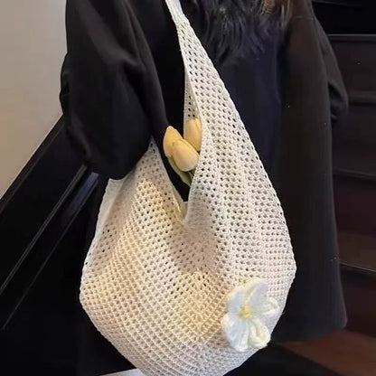 Bolsa Tote de Grande Capacidade, Bolsa de Palha, Bolsa de Ombro de Verão, Bolsa de Palha Feminina Feita à Mão, Nova Bolsa de Praia para Férias