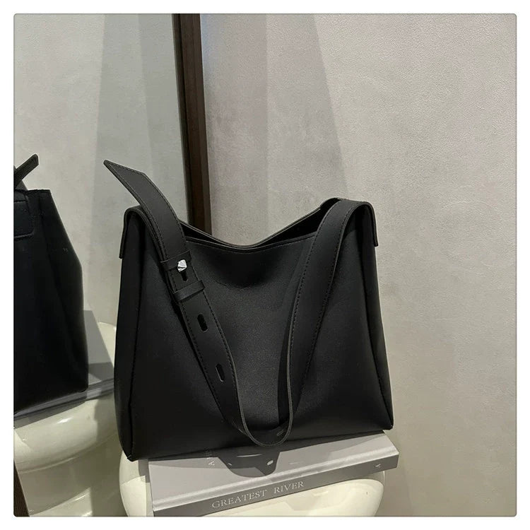 Bolsa de Grande Capacidade para Mulheres 2025 Outono Novo Estilo Bolsa Mãe-Filha Retro Moda Bolsa de Ombro Única Bolsa de Balde Portátil.