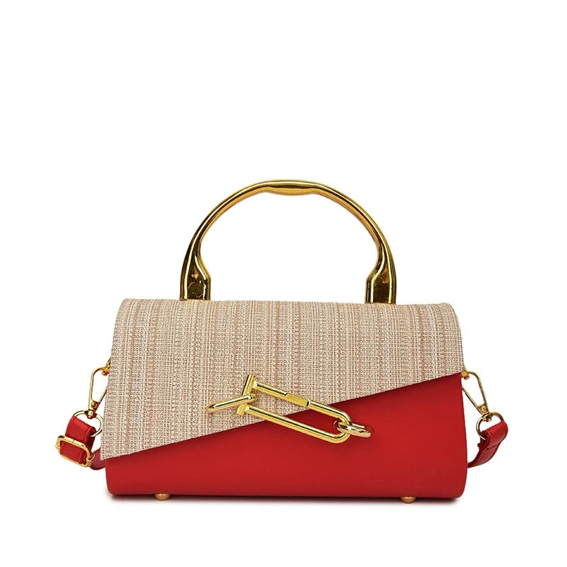 Bolsa Satchel Clássica Transfronteiriça para Mulheres 2026 Exportação Nova Coleção Luxo Acessível Patchwork Fácil de Combinar Bolsa de Ombro Transversal