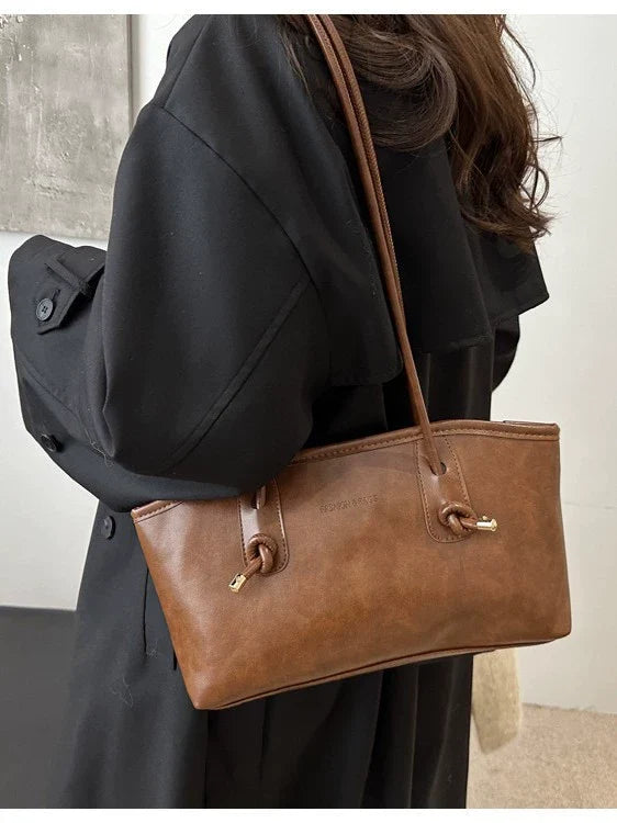 Bolsa Premium Vintage de Grande Capacidade para Mulheres - Nova Bolsa de Ombro e Sacola para o Trabalho Outono/Inverno 2026.