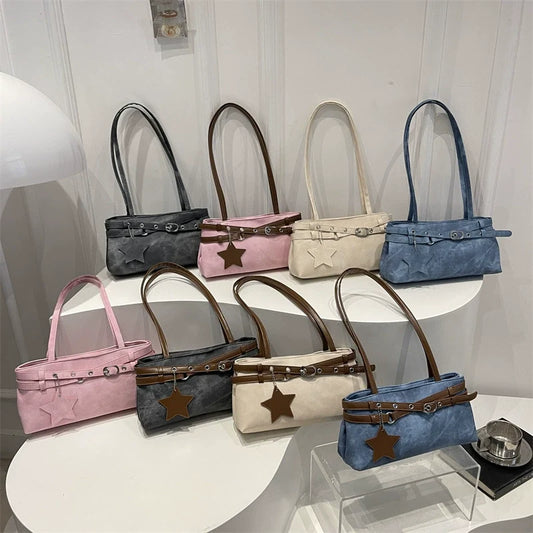 Bolsas femininas para comércio exterior transfronteiriço, nova bolsa de ombro colorida e moderna para o verão de 2026, bolsa de ombro versátil e de nicho, bolsa de mão.