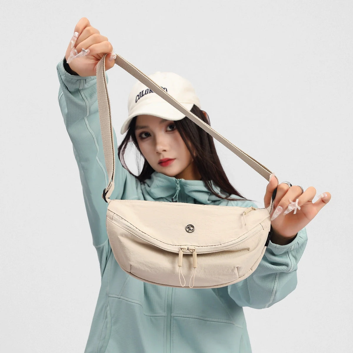 Nova coleção 2026: Bolsa de ombro de nylon, casual e fácil de combinar. Bolsa transversal de estilo nichado, moderna e feminina, ideal para o trabalho. Bolsa dumpling fashion.