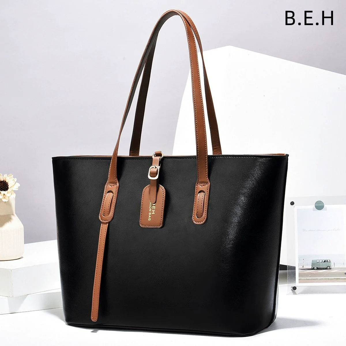 Bolsa tote com estampa de couro de vaca, bolsa feminina Taizhou, bolsa transversal de ombro único, bolsa texturizada BEHtotebags