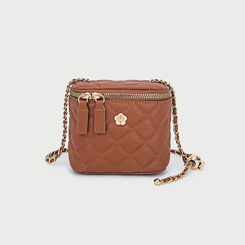 Bolsa feminina 2025 Nova coleção camélia losango corrente caixa bolsa pequena feminina verão mini bolsa de ombro transversal