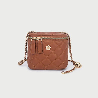 Bolsa feminina 2025 Nova coleção camélia losango corrente caixa bolsa pequena feminina verão mini bolsa de ombro transversal