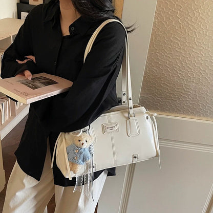 2026 Nova Coleção Moda Cor Contrastante Bolsa de Grande Capacidade Feminina Sen Meng Bolsa de Ombro Moderna para o Dia a Dia Bolsa Satchel Tote Sensível