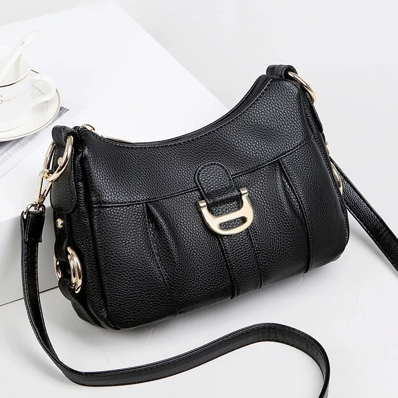 Bolsa Casual M503 para Mães de Meia-Idade e Idosas, Nova Bolsa Transversal de Couro Macio 2026, Bolsa de Ombro Feminina, Pequena Bolsa de Mão