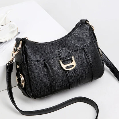 Bolsa Casual M503 para Mães de Meia-Idade e Idosas, Nova Bolsa Transversal de Couro Macio 2026, Bolsa de Ombro Feminina, Pequena Bolsa de Mão