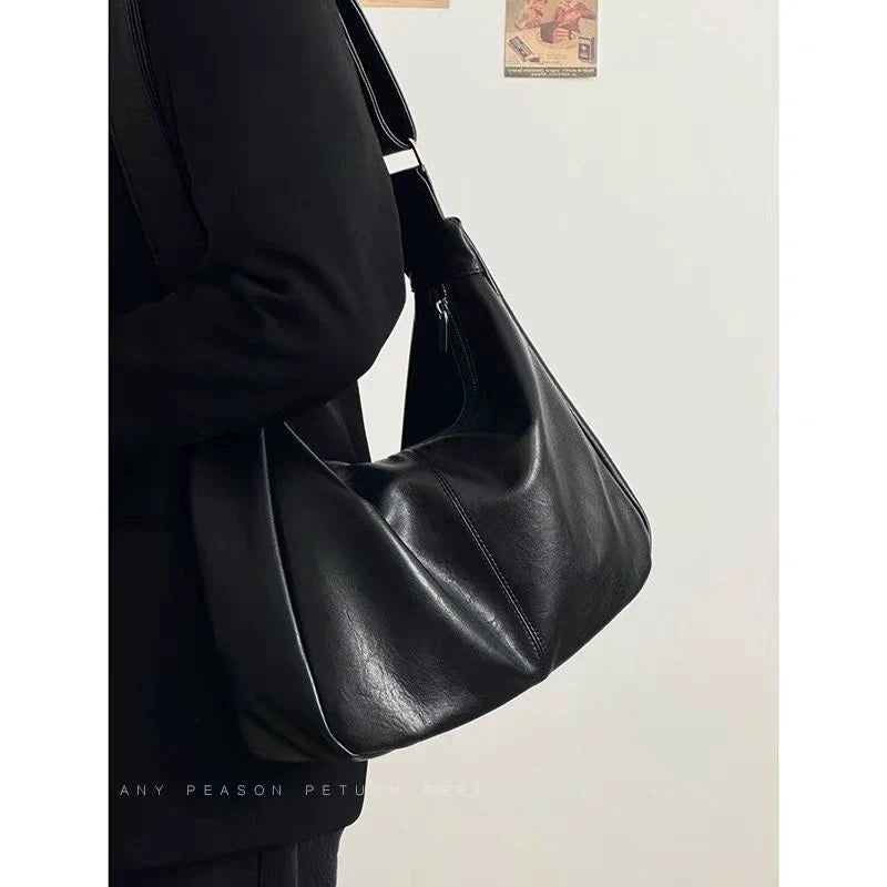 Bolsa feminina de ombro estilo K para outono e inverno, fácil de combinar, bolsa tiracolo, grande capacidade, bolsa tote para estudantes, estilo casual, ideal para viagens casuais.
