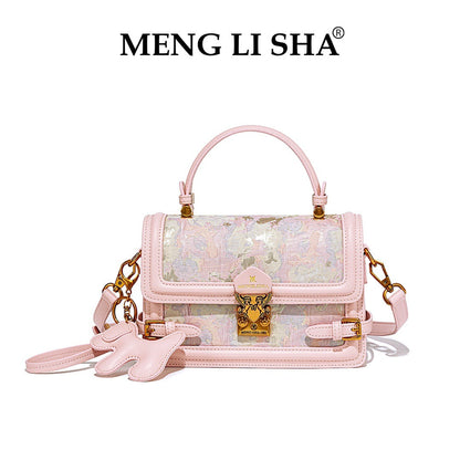 Bolsa transversal de ombro pequena e quadrada, bordada, estilo retrô de luxo, para mulheres, nova coleção 2026, moderna e versátil para o dia a dia.