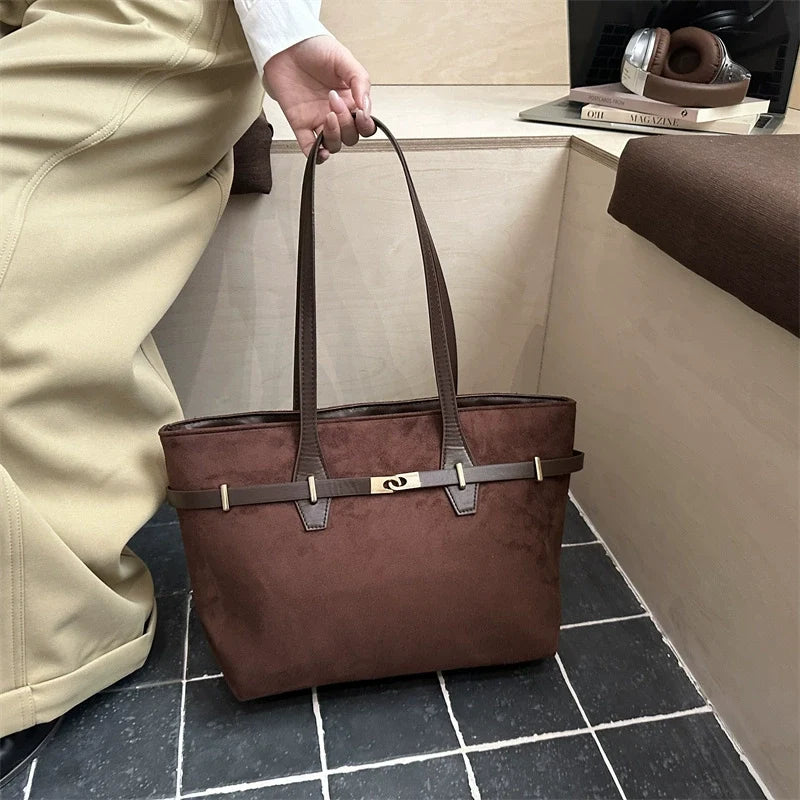 Bolsa Tote Retrô Moderna de Grande Capacidade - Bolsa de Ombro Feminina Estampada com Leopardo, Chique, Única, Casual, Versátil e de Nicho