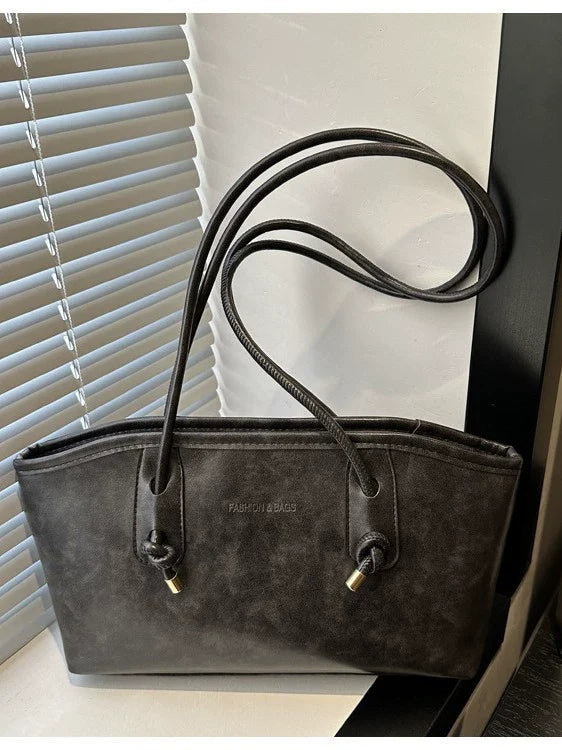 Bolsa Premium Vintage de Grande Capacidade para Mulheres - Nova Bolsa de Ombro e Sacola para o Trabalho Outono/Inverno 2026.