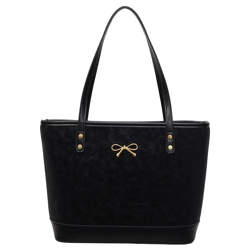 Bolsa de Ombro Retrô de Grande Capacidade Feminina Outono/Inverno 2025, Nova Coleção, Moda Casual, Bolsa de Ombro de Nicho, Bolsa Tote para Trabalho