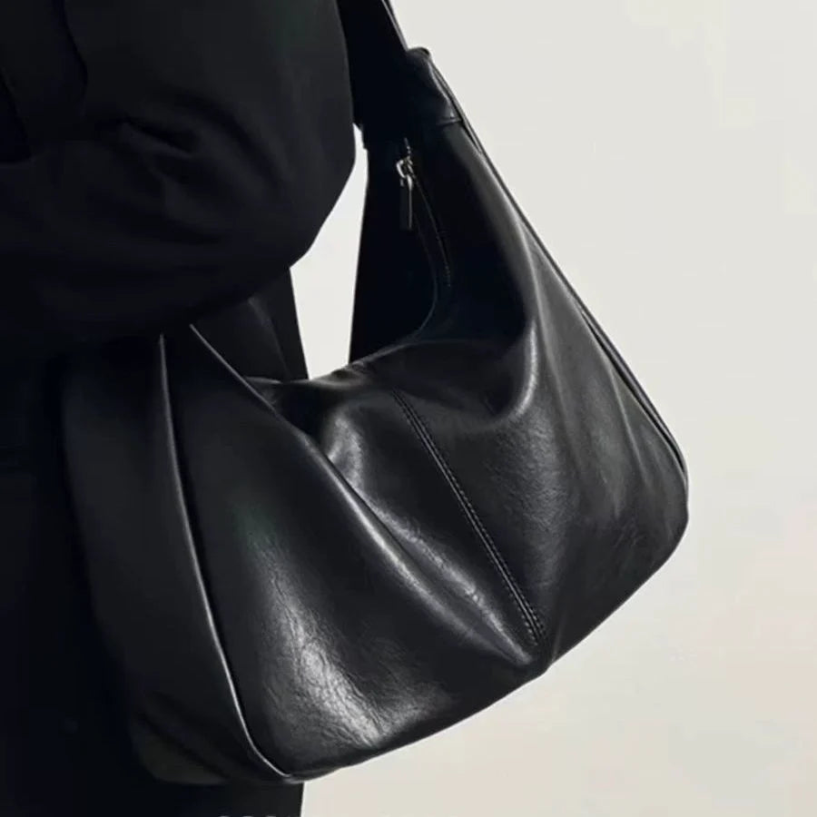 Bolsa feminina de ombro estilo K para outono e inverno, fácil de combinar, bolsa tiracolo, grande capacidade, bolsa tote para estudantes, estilo casual, ideal para viagens casuais.