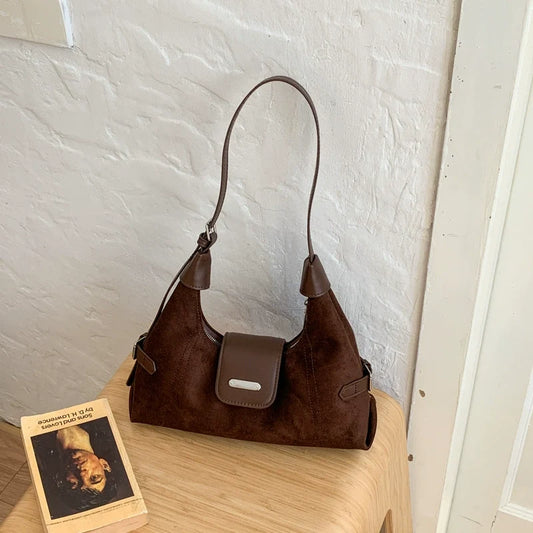Design de nicho 2026 nova bolsa feminina OutonoRetro pequena bolsa quadrada de ombro Roupa de Trabalho bolsa de axila bolsa baguete
