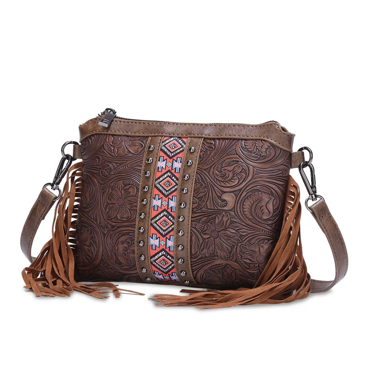 Bolsa Boêmia de Estilo Novo com Franjas, Bolsa Transversal, Bolsa de Ombro, Bolsa de Alta Quality, Bolsa Feminina em Couro PU Impresso