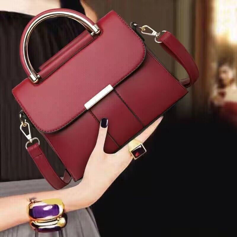 Bolsa de textura de couro genuíno para mulheres, nova bolsa de ombro versátil crossbody, bolsa de moda feminina de cor sólida, simples e moderna de grande capacidade