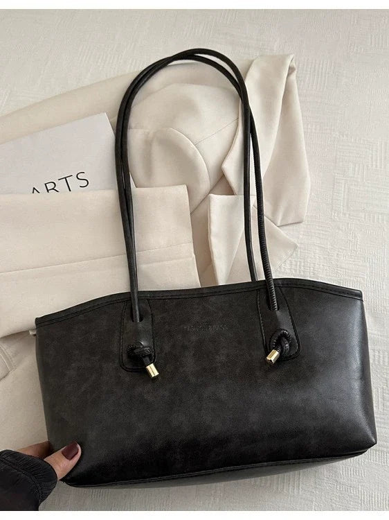 Bolsa Premium Vintage de Grande Capacidade para Mulheres - Nova Bolsa de Ombro e Sacola para o Trabalho Outono/Inverno 2026.