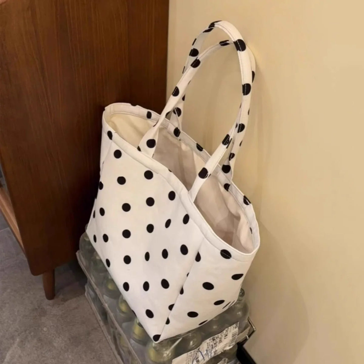 Bolsa de Lona Listrada Estilo Coreano de Alto Valor - Nova Bolsa Tote de Grande Capacidade, Bolsa de Ombro e Bolsa de Mão para Escola, Trabalho e Compras.