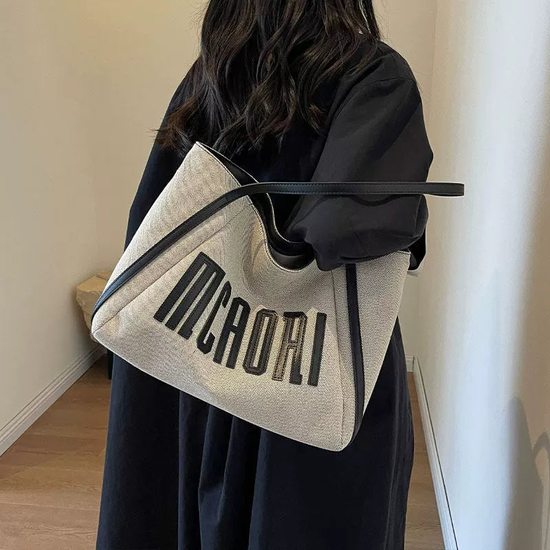 Bolsa Tote de Lona para Mulheres, Grande Capacidade, Novo Lançamento 2026, Bolsa de Mão Exclusiva, Bolsa de Ombro, Bolsa para Estudantes Universitários.