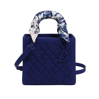 Bolsa Princesa Diana com Bordado Pesado, Nova Moda, Bolsa de Seda, Bolsa de Ombro de Alta Qualidade para Mulheres