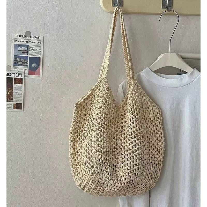 Bolsa Tote de Grande Capacidade, Bolsa de Palha, Bolsa de Ombro de Verão, Bolsa de Palha Feminina Feita à Mão, Nova Bolsa de Praia para Férias