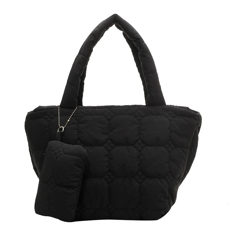 Bolsa tote casual e moderna de grande capacidade, nova bolsa de estilo coreano para mulheres, bolsa de ombro simples e elegante.