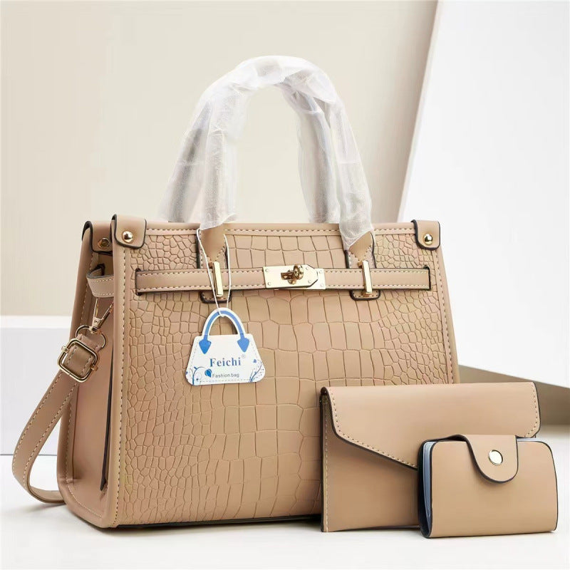 Bolsa de mão nova padrão de pedra bolsa para sogra cor pura design moderno exportação taizhou bolsa feminina bolsas transfronteiriças