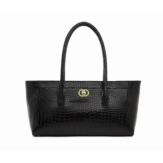 Textura Xiaoxiangfeng Mais fácil para combinar com bolsa de ombro FashionClassy sentido padrão de crocodilo bolsa de ombro Casual feminina Roupas de trabalho bolsa de axila