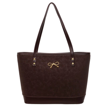 Bolsa de Ombro Retrô de Grande Capacidade Feminina Outono/Inverno 2025, Nova Coleção, Moda Casual, Bolsa de Ombro de Nicho, Bolsa Tote para Trabalho