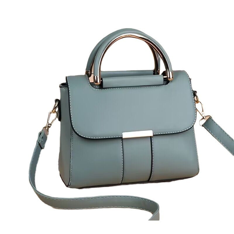 Bolsa de textura de couro genuíno para mulheres, nova bolsa de ombro versátil crossbody, bolsa de moda feminina de cor sólida, simples e moderna de grande capacidade