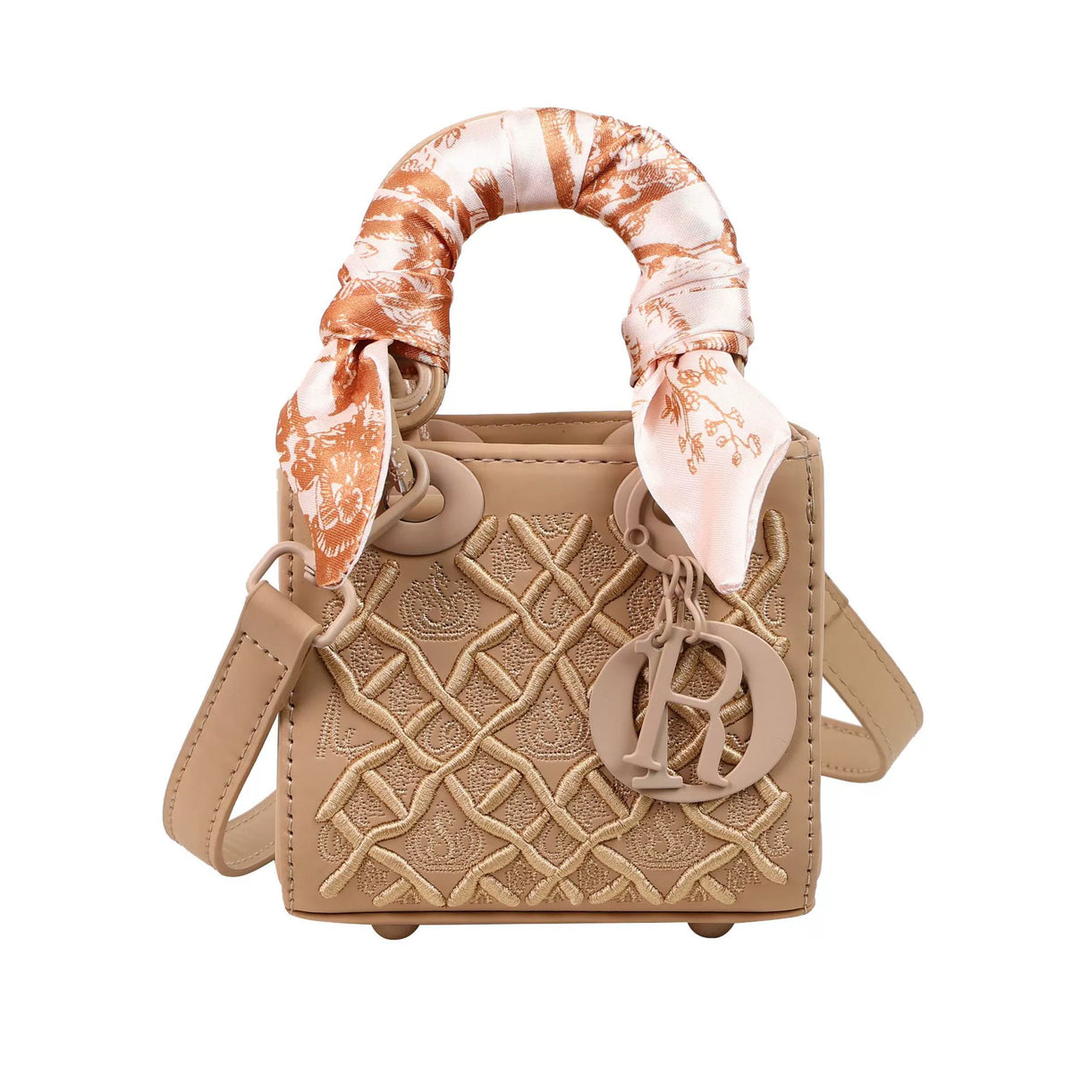 Bolsa Princesa Diana com Bordado Pesado, Nova Moda, Bolsa de Seda, Bolsa de Ombro de Alta Qualidade para Mulheres