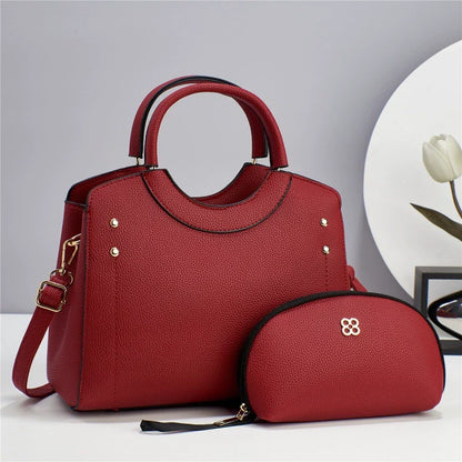 Conjunto de bolsas femininas de Taizhou, bolsa mãe, duas peças, cor pura, grande capacidade, bolsa feminina de ombro, bolsa transversal, bolsas por atacado.