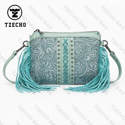 Bolsa Boêmia de Estilo Novo com Franjas, Bolsa Transversal, Bolsa de Ombro, Bolsa de Alta Quality, Bolsa Feminina em Couro PU Impresso