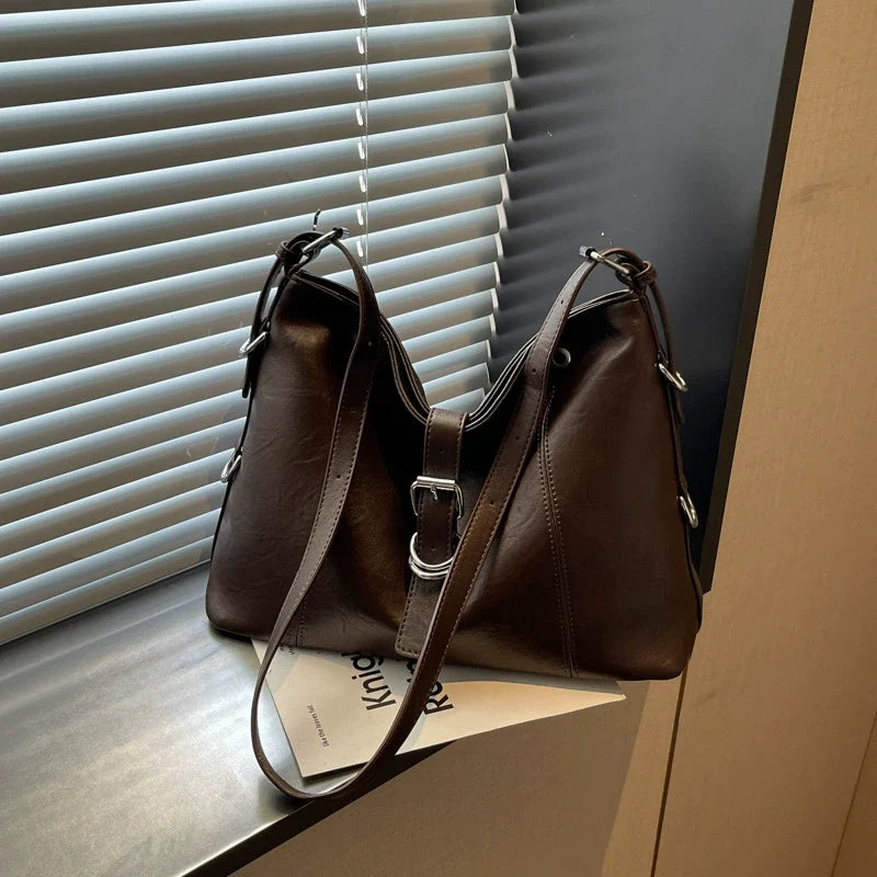 Bolsa Tote Feminina de Grande Capacidade - Nova Coleção Outono/Inverno 2026 - Bolsa de Ombro e Transversal Versátil para Escola e Trabalho.