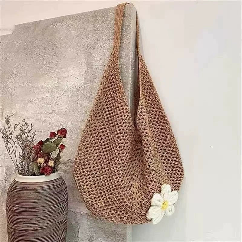 Bolsa Tote de Grande Capacidade, Bolsa de Palha, Bolsa de Ombro de Verão, Bolsa de Palha Feminina Feita à Mão, Nova Bolsa de Praia para Férias