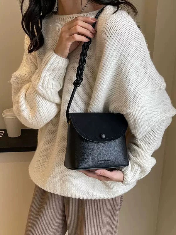 Bolsa feminina de alta qualidade 2024 nova bolsa transversal outono e inverno bolsa saco design retrô nicho bolsa de ombro versátil feminina.