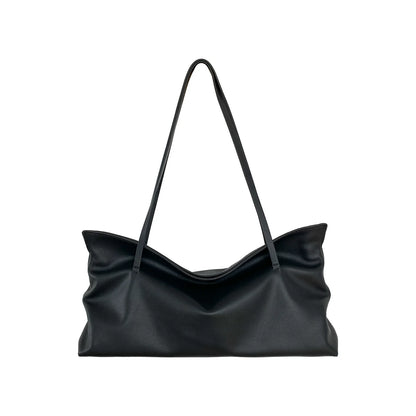 Bolsa de Ombro em Couro Genuíno - Estilo Coreano, Design Exclusivo, Ideal para o Dia a Dia, Sacola de Grande Capacidade, Novidade, Toque Sofisticado, Bolsa de Axila Versátil.
