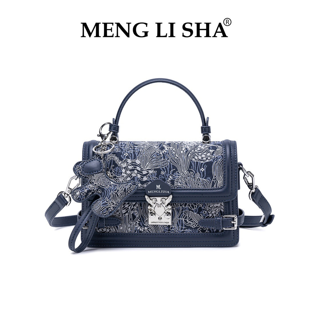 Bolsa transversal de ombro pequena e quadrada, bordada, estilo retrô de luxo, para mulheres, nova coleção 2026, moderna e versátil para o dia a dia.