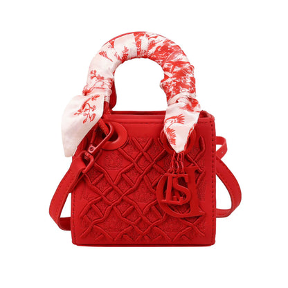 Bolsa Princesa Diana com Bordado Pesado, Nova Moda, Bolsa de Seda, Bolsa de Ombro de Alta Qualidade para Mulheres