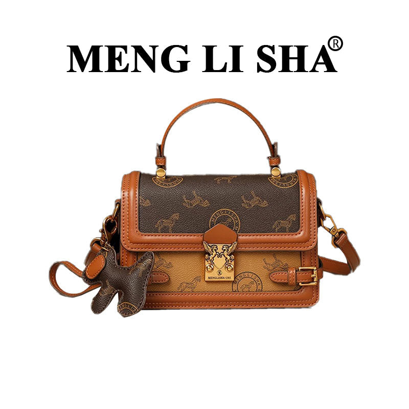 Bolsa transversal de ombro pequena e quadrada, bordada, estilo retrô de luxo, para mulheres, nova coleção 2026, moderna e versátil para o dia a dia.