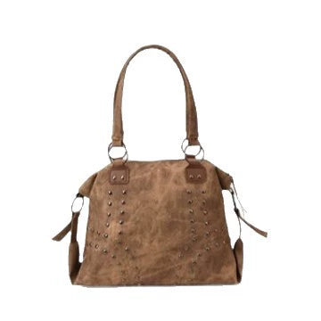 Bolsa Feminina Retrô da Moda com Rebites - Novo Estilo 2026, Bolsa de Ombro Estilosa, Bolsa Tote Minimalista de Grande Capacidade para Exportação.