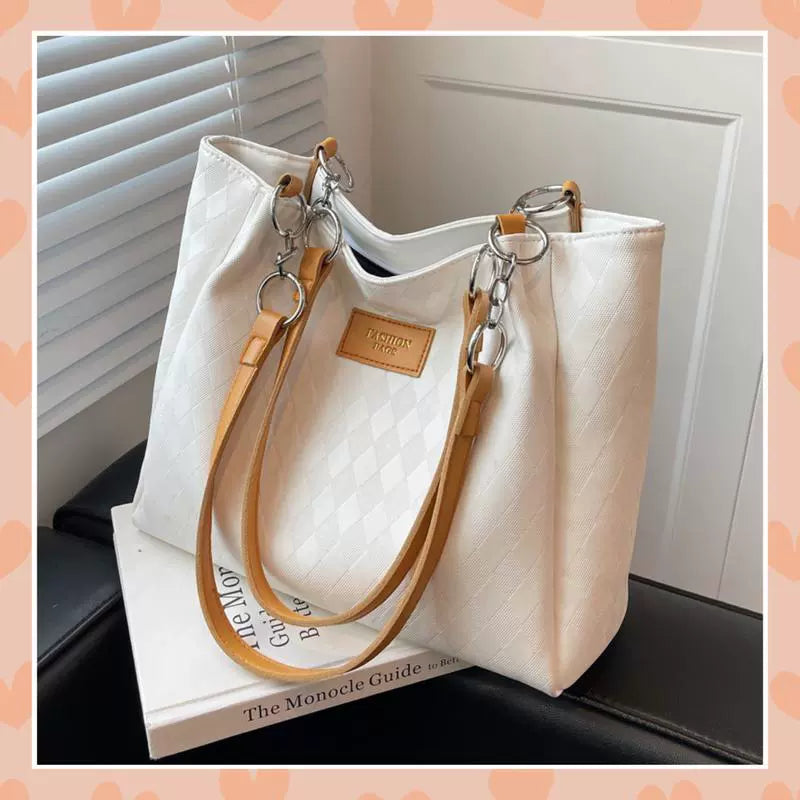 Nova bolsa tote feminina, grande capacidade, bolsa de ombro. Super fácil de combinar com looks de trabalho. Estilo coreano, design diferenciado e moderno.