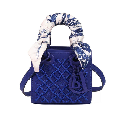 Bolsa Princesa Diana com Bordado Pesado, Nova Moda, Bolsa de Seda, Bolsa de Ombro de Alta Qualidade para Mulheres