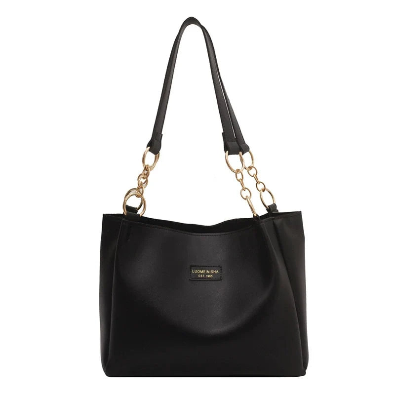 Bolsas femininas de grande capacidade populares deste ano, nova moda 2025, luxo leve, alta qualidade, acessível, bolsa tote de ombro único para o dia a dia.