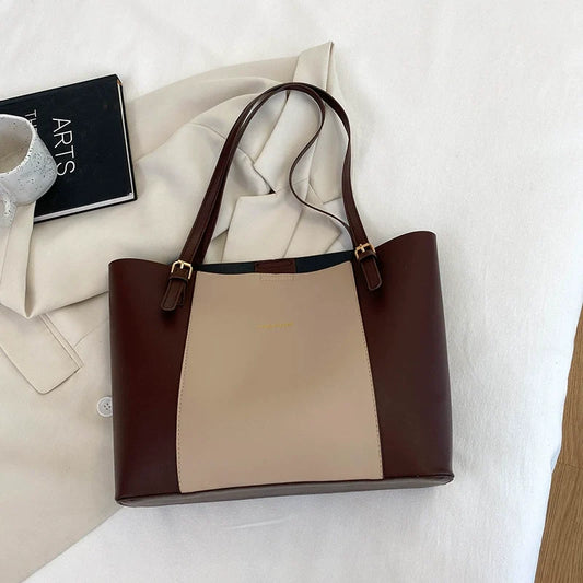Bolsas em Alta Venda, Bolsas Simples e Elegantes para Mulheres, Novo Estilo 2025, Bolsas de Ombro e de Mão em PU de Grande Capacidade