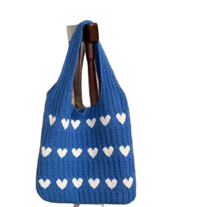 Nova coleção 2026: Bolsa de ombro feminina, bolsa de tricô, moda fácil de combinar, bolsa de lã tricotada, bolsa tiracolo, sacola, bolsa bucket.