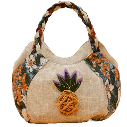 Bolsa de mão projetada, bolsa de mão tecida, bolsa pequena literária, bolsa de mão, bolsa de tecido, bolsa casual, bolsa leve para mulheres.
